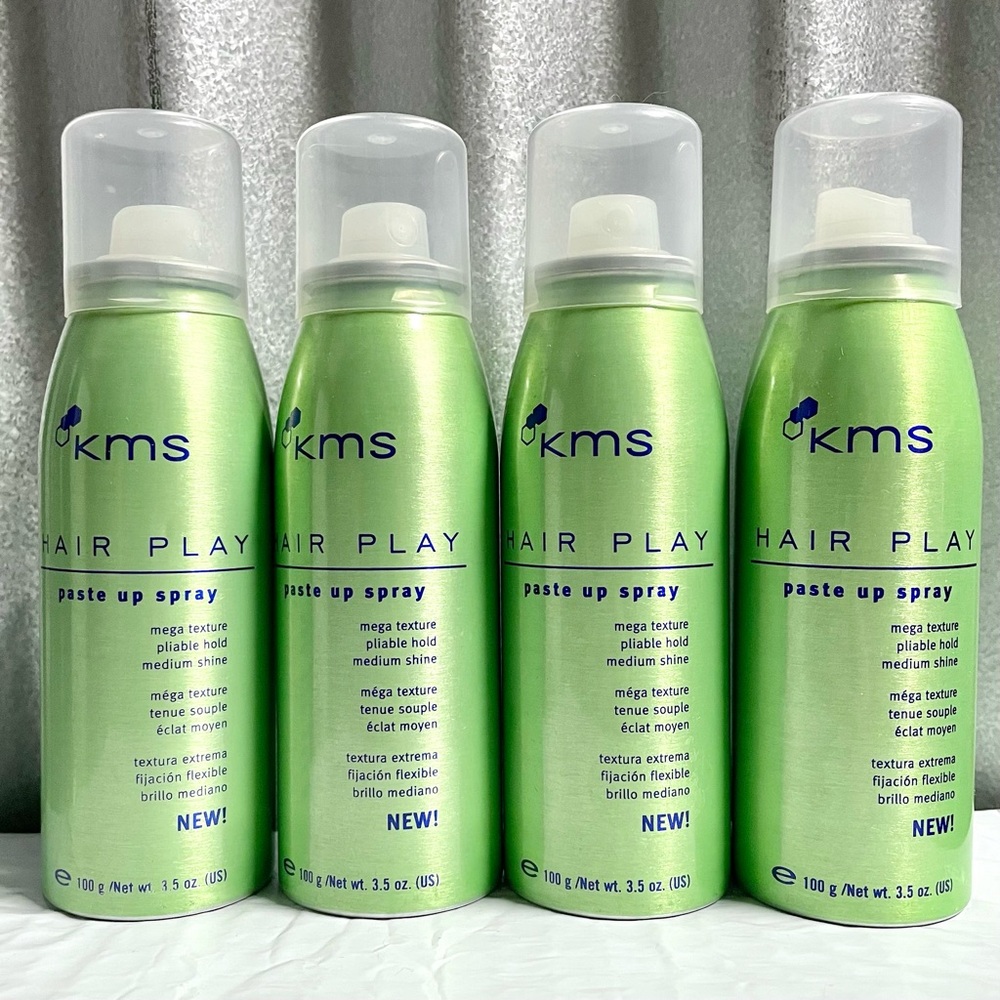 4x KMS Hair Play Paste Up Spray 3.5 oz ea Mega Texture Pliable Hold Medium Shine